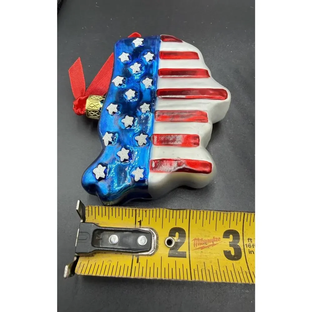 Old World USA Ornament Blown Glass Star American Flag 4th Patriotic -LO17 - Picture 10 of 11